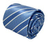 pale blue & white striped silky tie