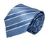pale blue & white striped silky tie