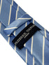 pale blue & white striped silky tie