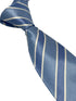 pale blue & white striped silky tie