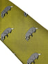 yellow gold tie with Hufflepuff badger design similar to Harry Potter