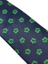 navy dark blue tie with tropical green Hawaii style flower hibiscus