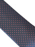 navy dark blue tie with red pin spots