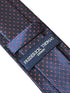 navy dark blue tie with red pin spots