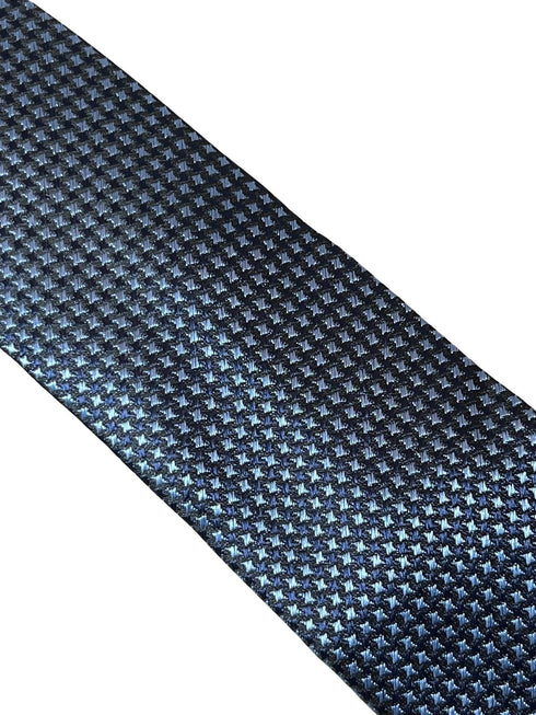 navy dark blue tie with dogtooth houndstooth design