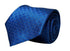 electric bright blue tie with squared pin spot design