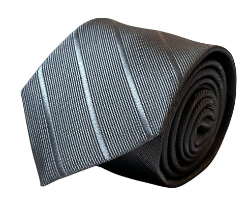 silver grey tie with slate striped design