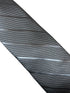 silver grey tie with slate striped design