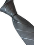silver grey tie with slate striped design