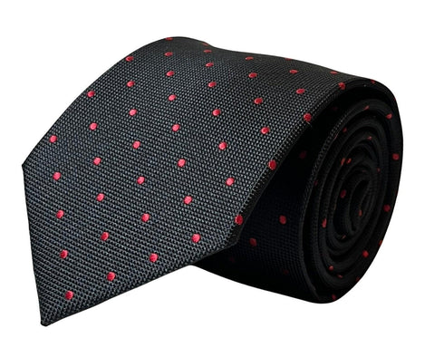 black tie with red pin spot design