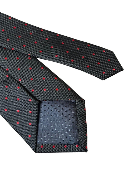 black tie with red pin spot design