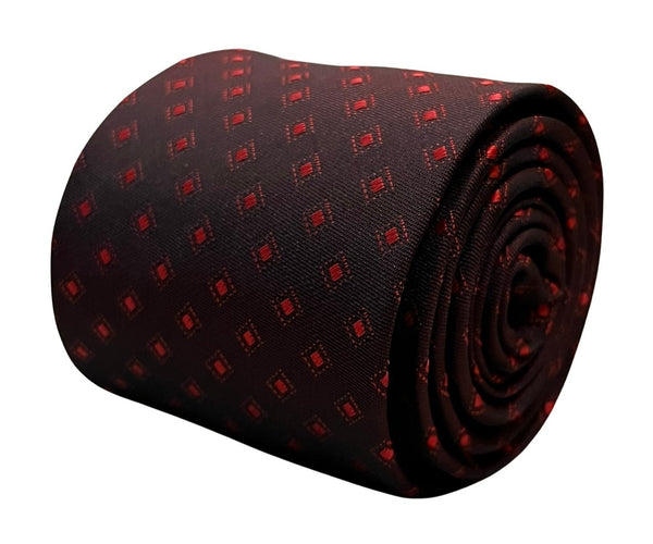 chocolate coffee brown tie with red polka spots