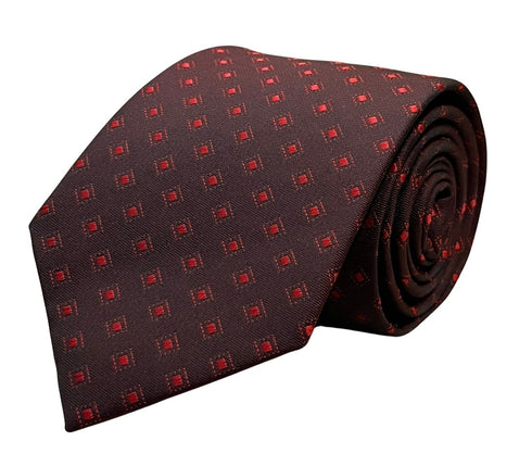 chocolate coffee brown tie with red polka spots