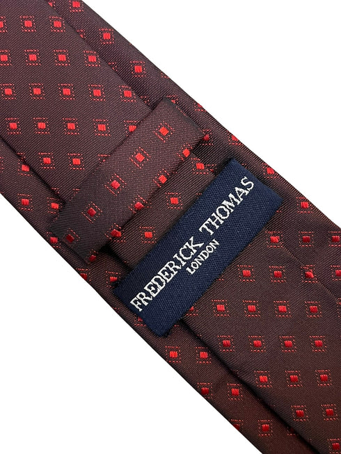 chocolate coffee brown tie with red polka spots