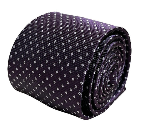 dark purple tie with white pin spots
