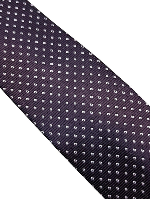 dark purple tie with white pin spots