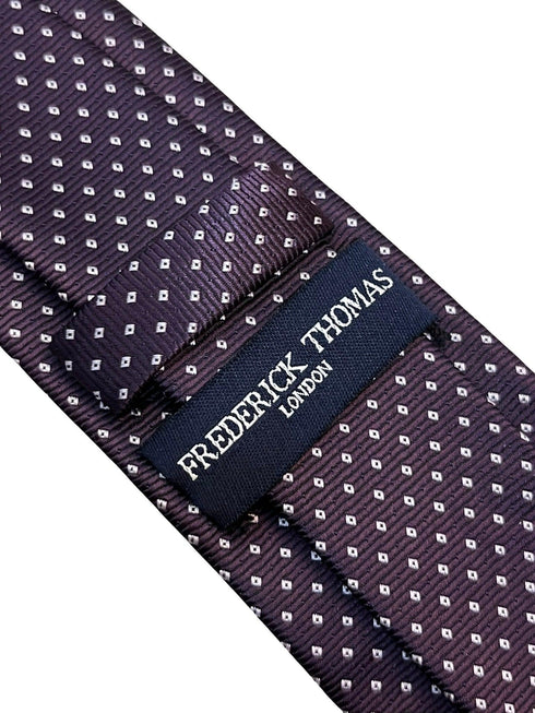 dark purple tie with white pin spots