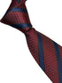 maroon red tie with snakeskin style and black stripes