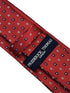 red tie with geometric square design