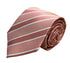 pink two tone tie with white stripes