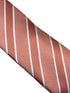 pink two tone tie with white stripes