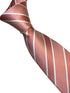 pink two tone tie with white stripes
