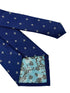 royal blue tie with fleur de lis (lys) design