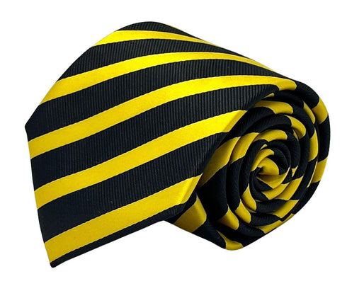 black and yellow gold club striped tie