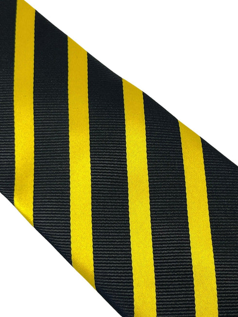 black and yellow gold club striped tie