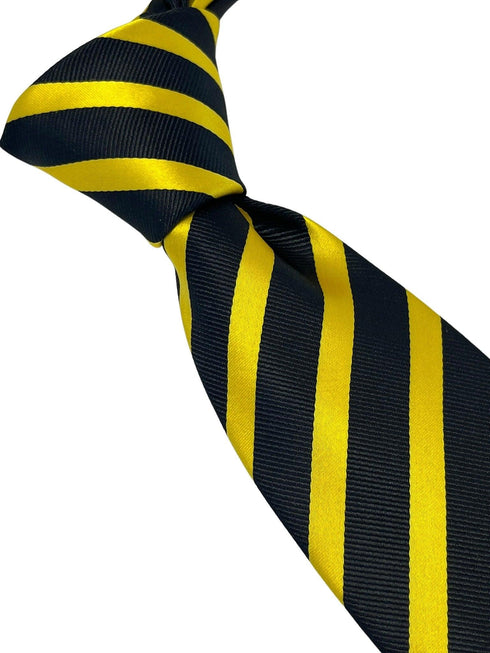 black and yellow gold club striped tie