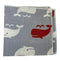 light pale grey whale print cotton pocket square