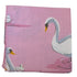 light pale pink cotton pocket square with swan print