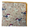 light peachy pink cotton pocket square with pale bird and floral flower print