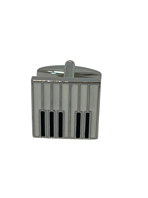 piano keys silver style cufflinks