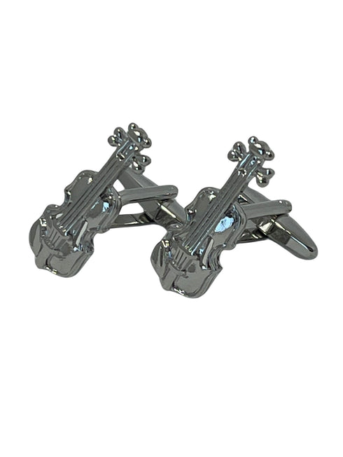 cello musical silver style cufflinks