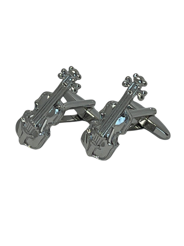 cello musical silver style cufflinks