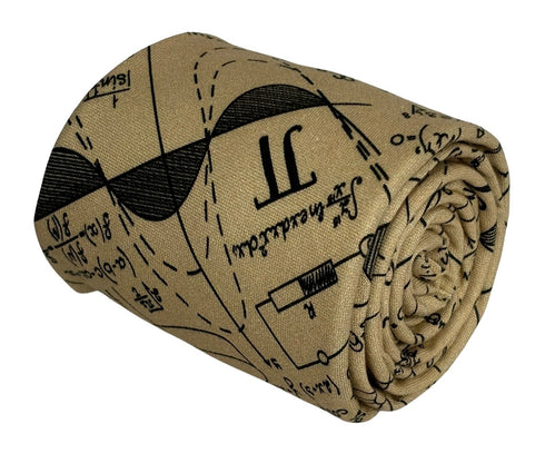 maths equation beige gold tie and pocket square