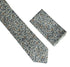 dusky blue English wildflower wedding design cotton tie and matching pocket square