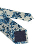 ivory with blue rose design cotton tie