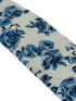 ivory with blue rose design cotton tie