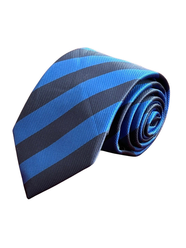 navy tie with royal mid blue barber stripe