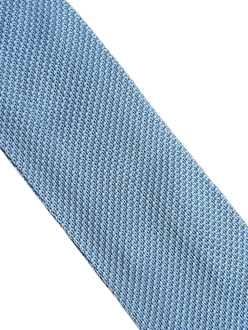 plain pastel cornflower light blue knitted 8cm width tie with pointed end