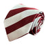 maroon and white barber stripe tie