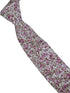 ivory cotton tie with pink English wildflower garden design