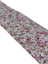 ivory cotton tie with pink English wildflower garden design