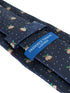 navy dark blue tie with festive christmas pudding & glitter pin spot design