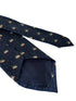navy dark blue tie with festive christmas pudding & glitter pin spot design