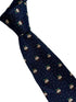 navy dark blue tie with festive christmas pudding & glitter pin spot design