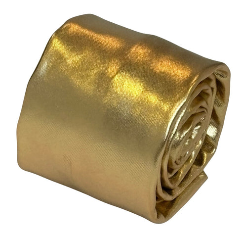 gold tie in a shiny lame metallic foil design