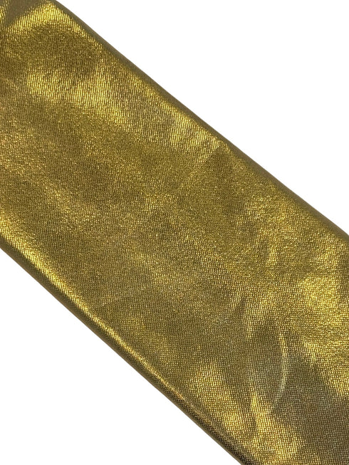 gold tie in a shiny lame metallic foil design